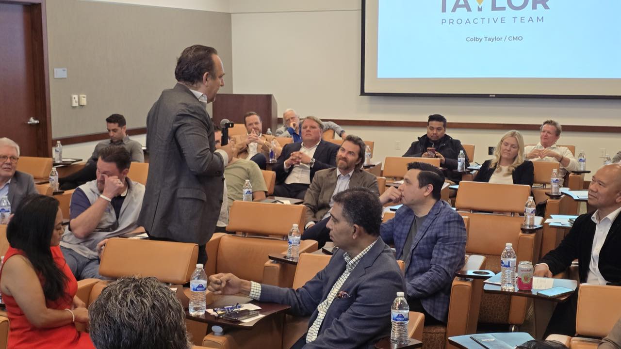 Colby Taylor presenting a Taylor Proactive Team session to Acquisition HQ attendees